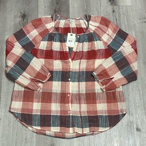 Lucky Brand Multicolor Plaid Button-Down Shirt